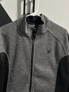 Spyder Men's Stellar Full-Zip Jacket Charcoal Heather/Black Men's Size M